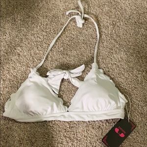 White bathing suit top with removable padding